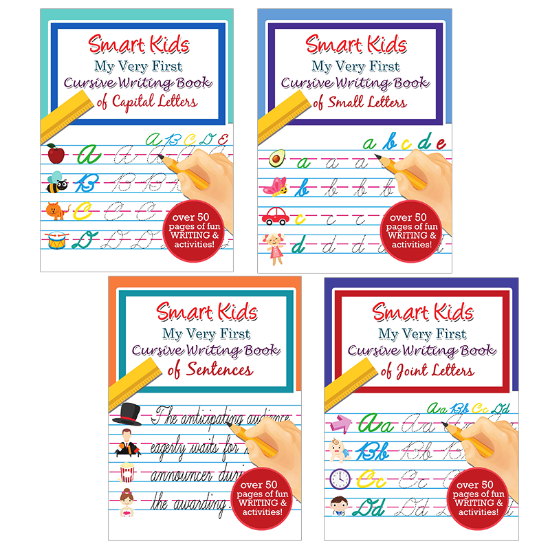 Picture of SMART KIDS MY VERY FIRST CURSIVE WRITING BOOK SET OF 4 (SMALL,JOINT,CAPITAL,&SENTENCES)